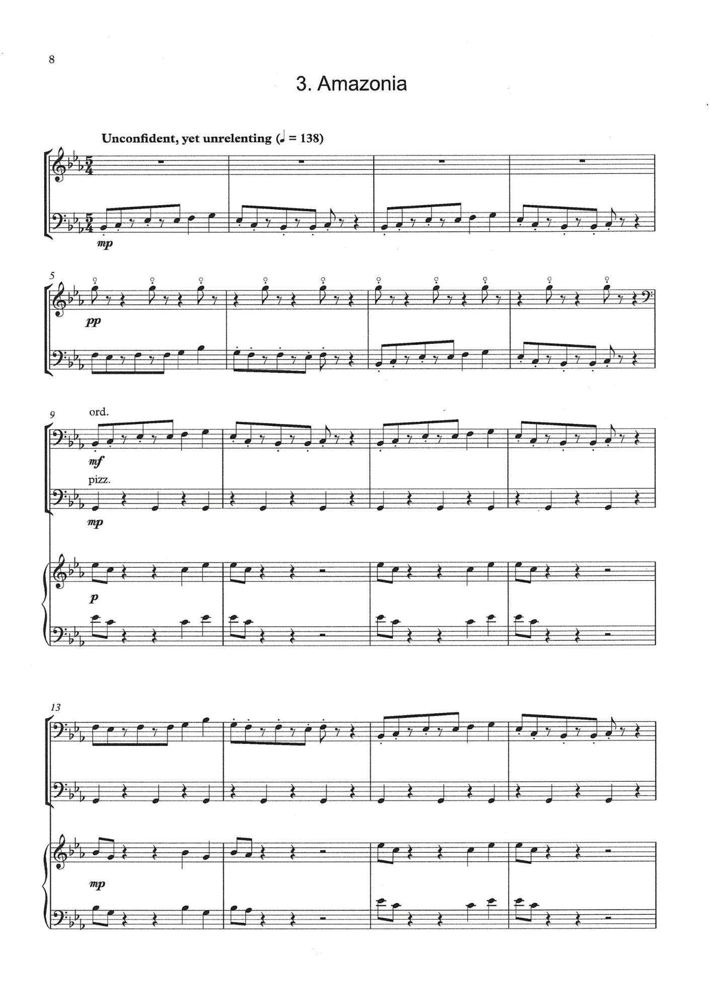 Michael Montgomery: The Wonders of Nature, Five Pieces for 2 double basses & piano