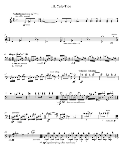 P. Kellach Waddle: Scenes From The Advent Laundry Op. 782, Sonata In Three Movements for Solo Bass