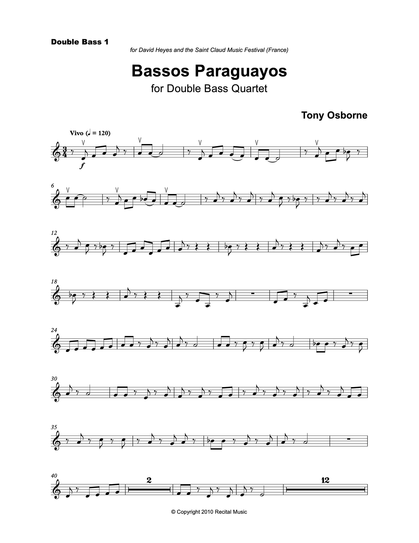 Tony Osborne: Bass Quartets Bundle