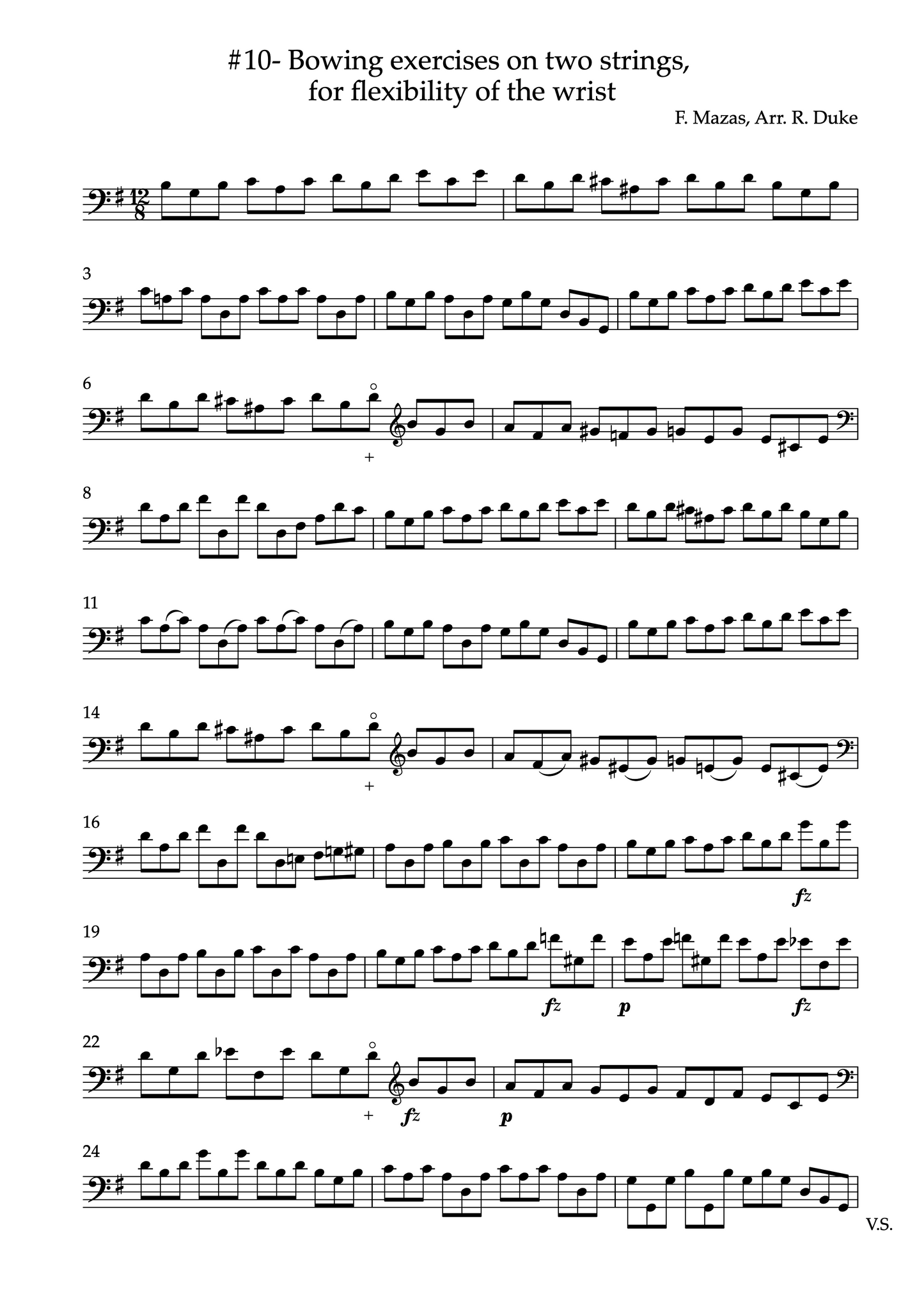 J. F. Mazas: Ten Melodic and Progressive Etudes for Double Bass (ed. Richard Duke)