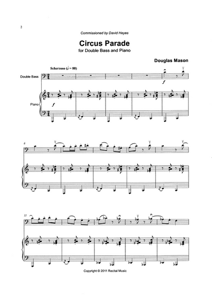 Douglas Mason: 3 Concert Solos for double bass & piano