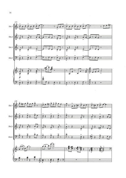 Tony Osborne: Concerto for Four for double bass quartet & piano