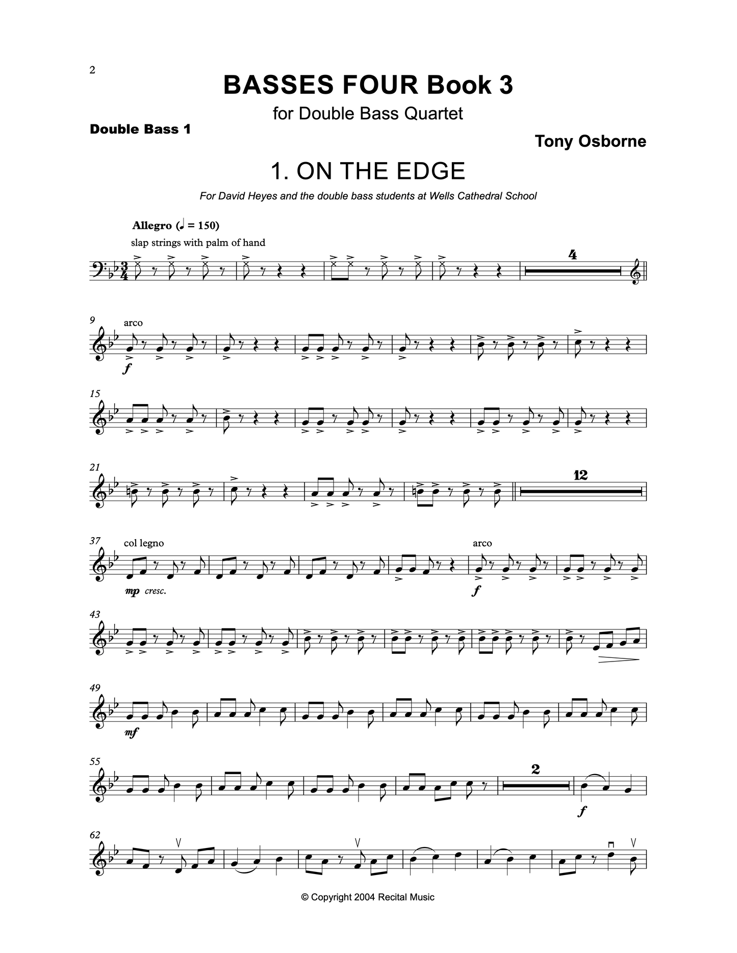 Tony Osborne: Bass Quartets Bundle