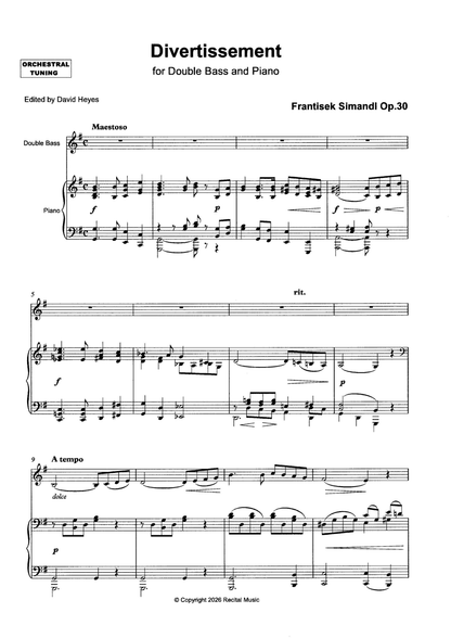 The Bohemian Bass Book 4 for double bass & piano (ed. David Heyes)