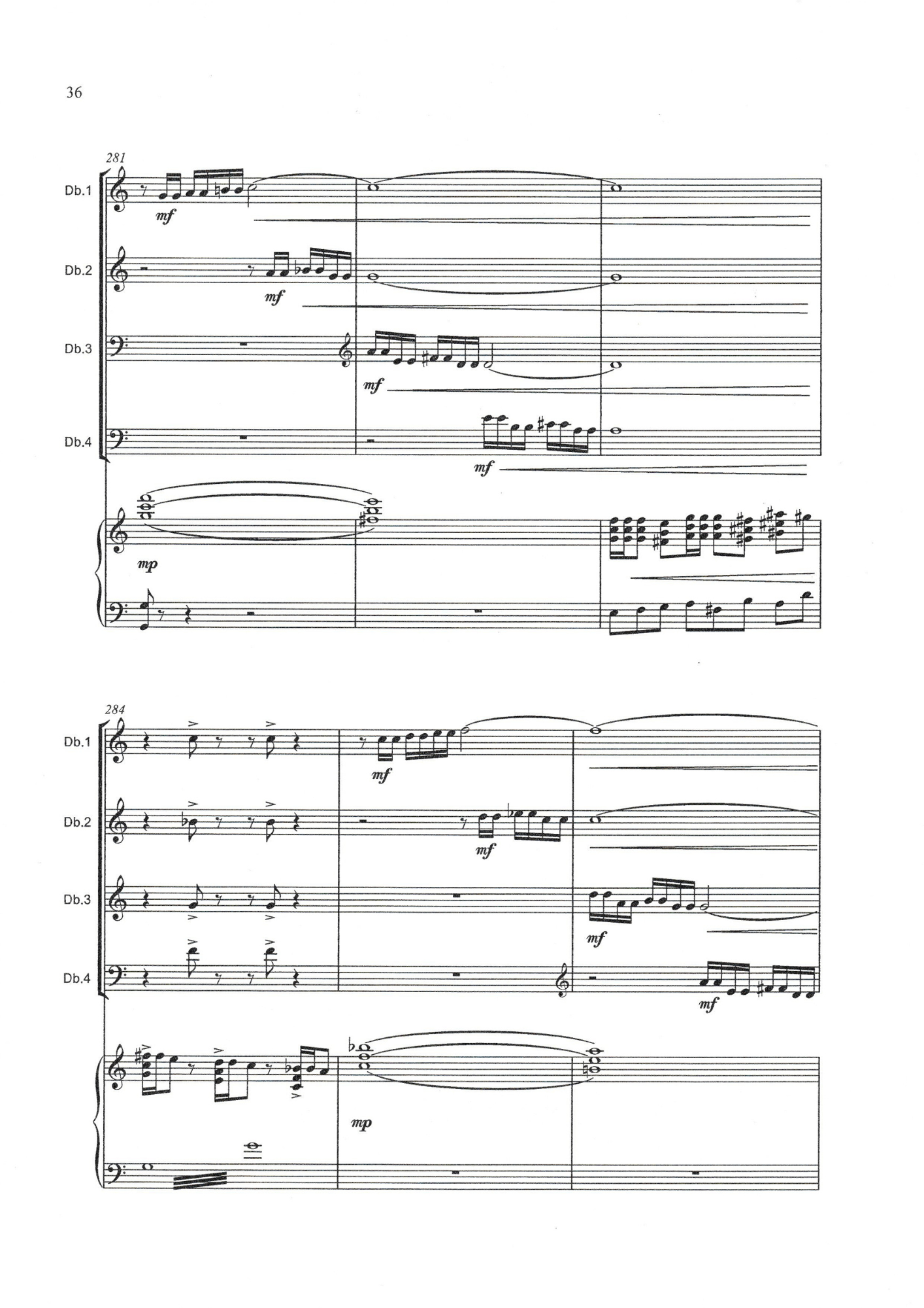 Tony Osborne: Concerto for Four for double bass quartet & piano