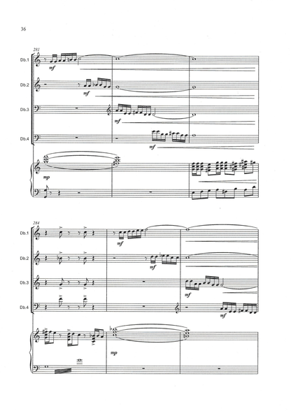 Tony Osborne: Concerto for Four for double bass quartet & piano