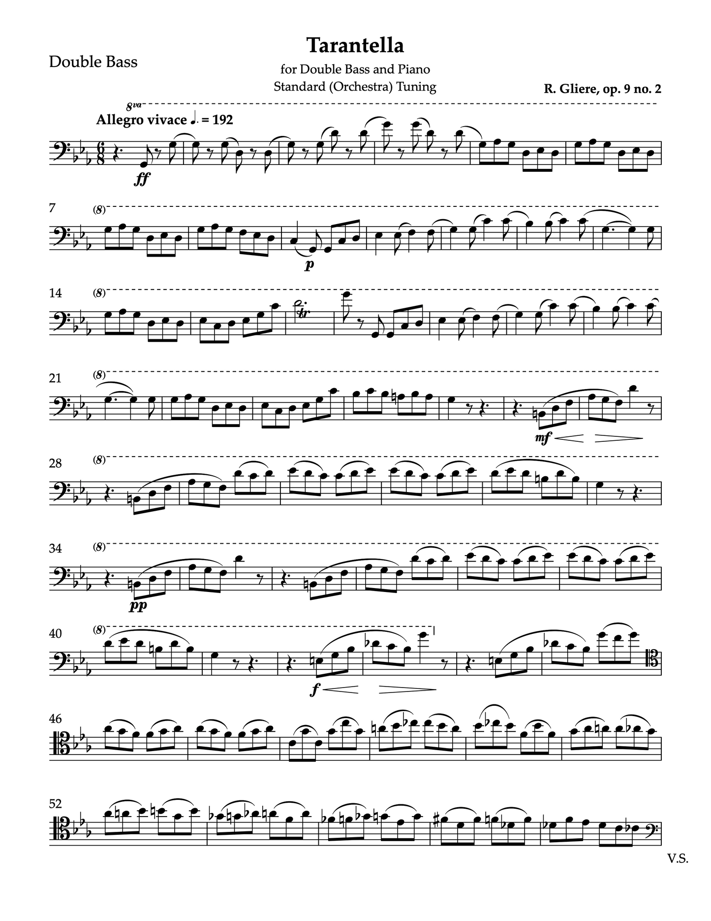 Gliere: Intermezzo & Tarantella, Orchestra Tuning Piano Parts (ed. Michael Kurth)