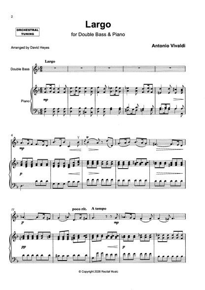 The Baroque Bass Book 1 for double bass & piano (ed. David Heyes)