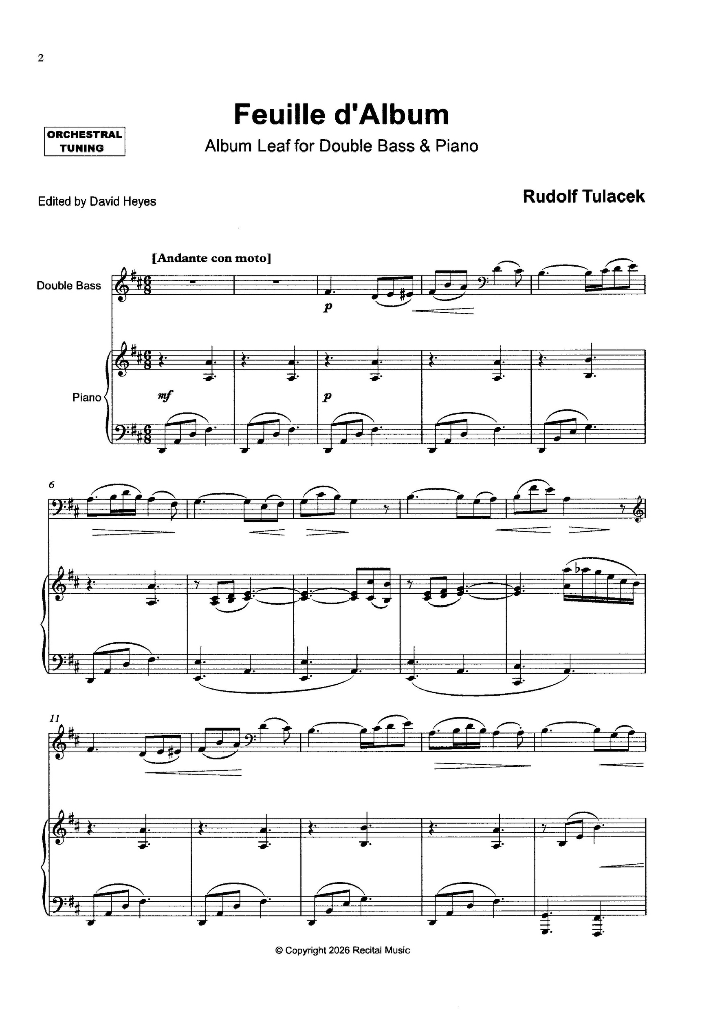 The Bohemian Bass Book 4 for double bass & piano (ed. David Heyes)