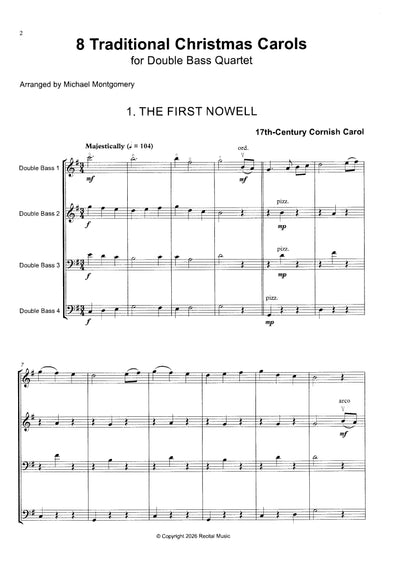 Michael Montgomery: 8 Traditional Christmas Carols for Double Bass Quartet