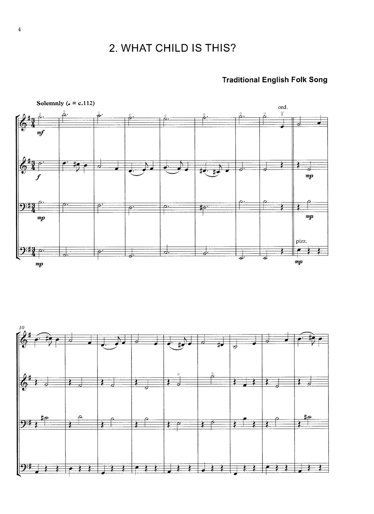 Michael Montgomery: 8 Traditional Christmas Carols for Double Bass Quartet