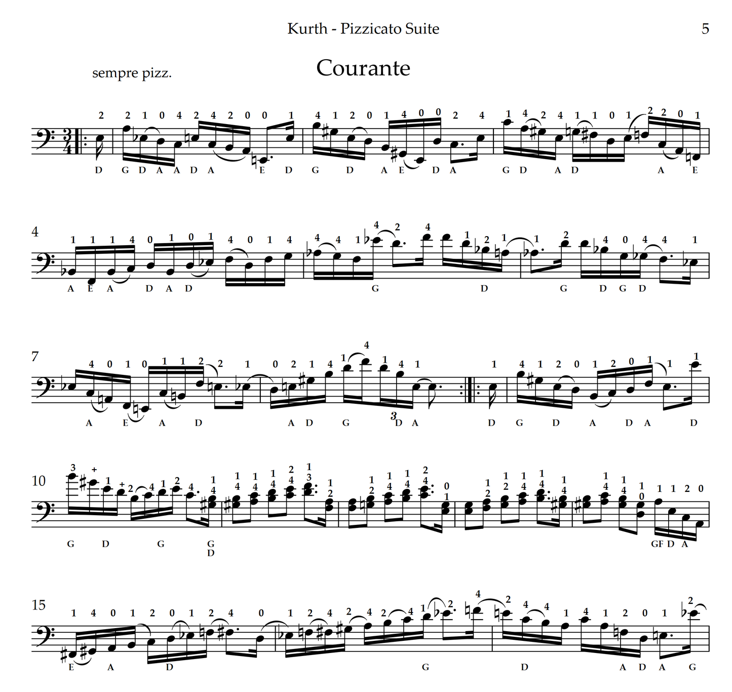 Michael Kurth: Pizzicato Suite in A minor for solo double bass