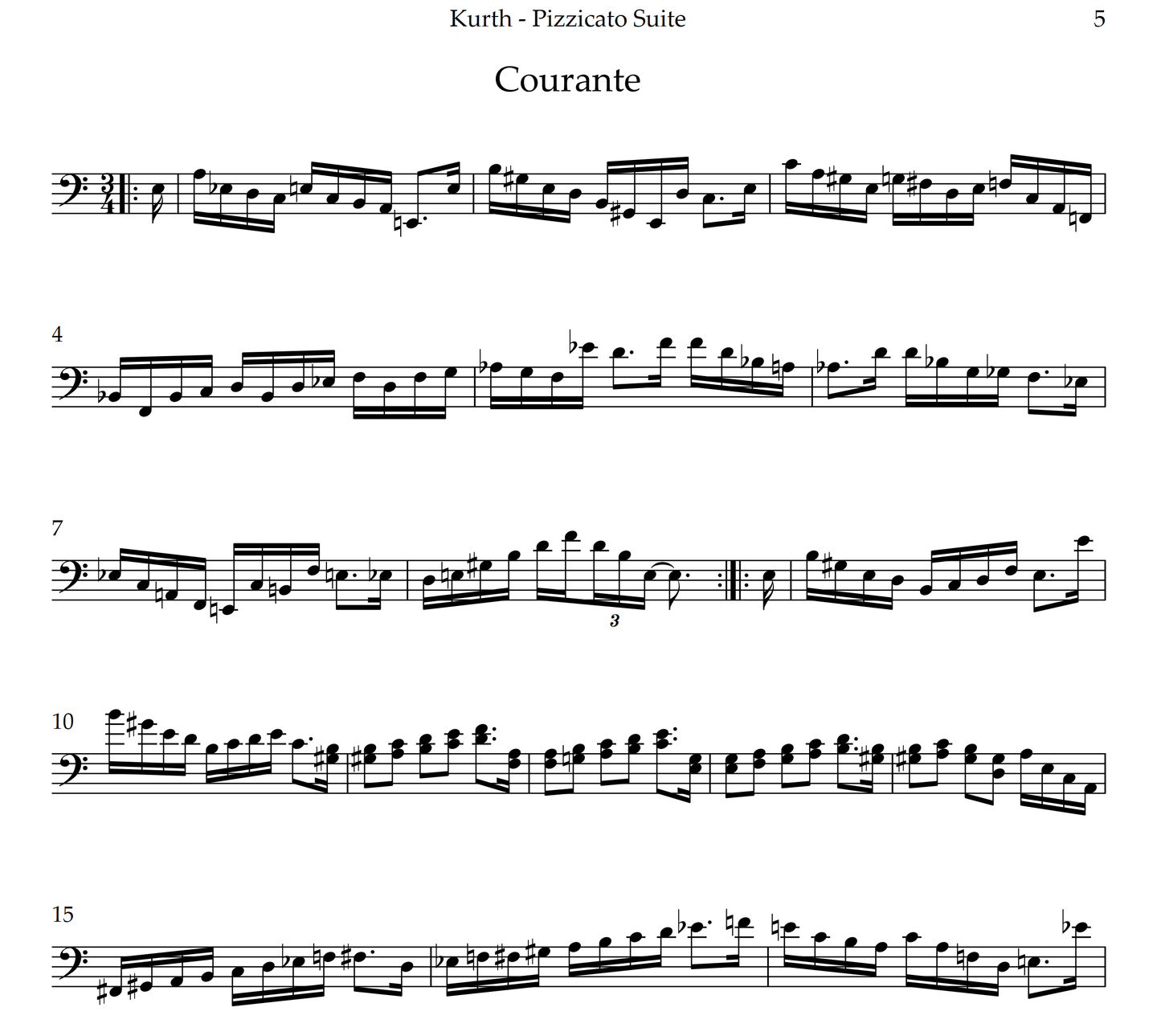 Michael Kurth: Pizzicato Suite in A minor for solo double bass