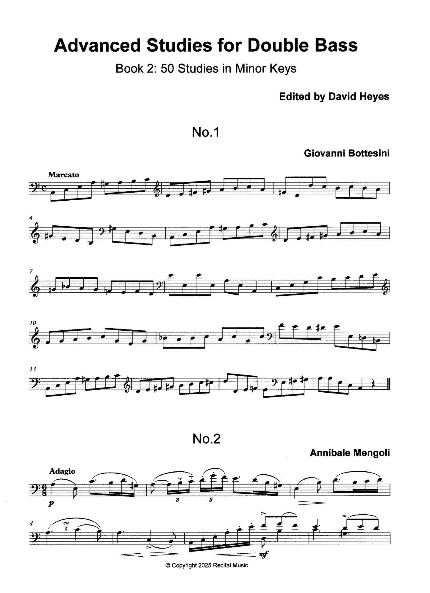 Advanced Studies for Double Bass | Book 2: 50 Studies in Minor Keys (ed. Heyes)