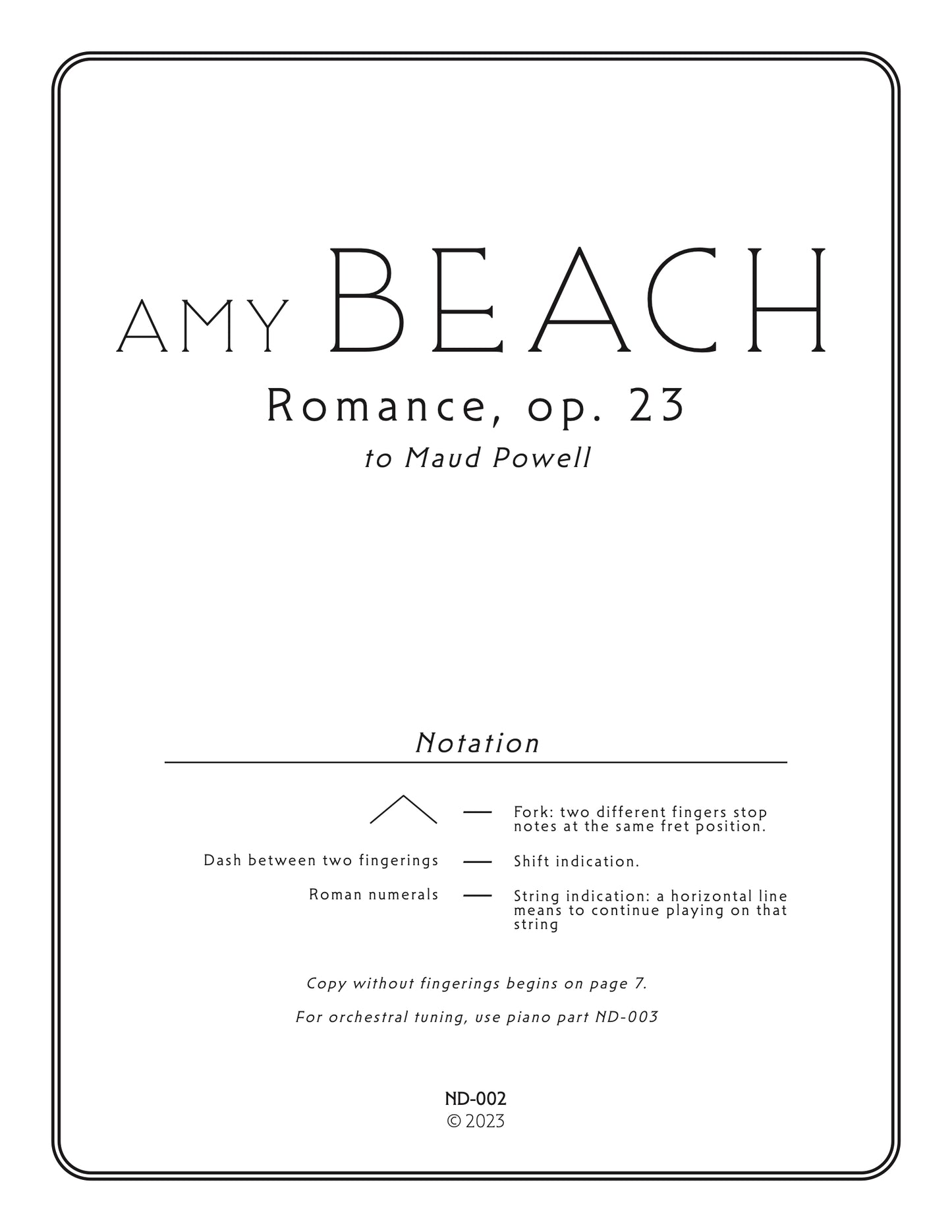 Beach: Romance, Op. 23 for double bass and piano (arr. Nina DeCesare)