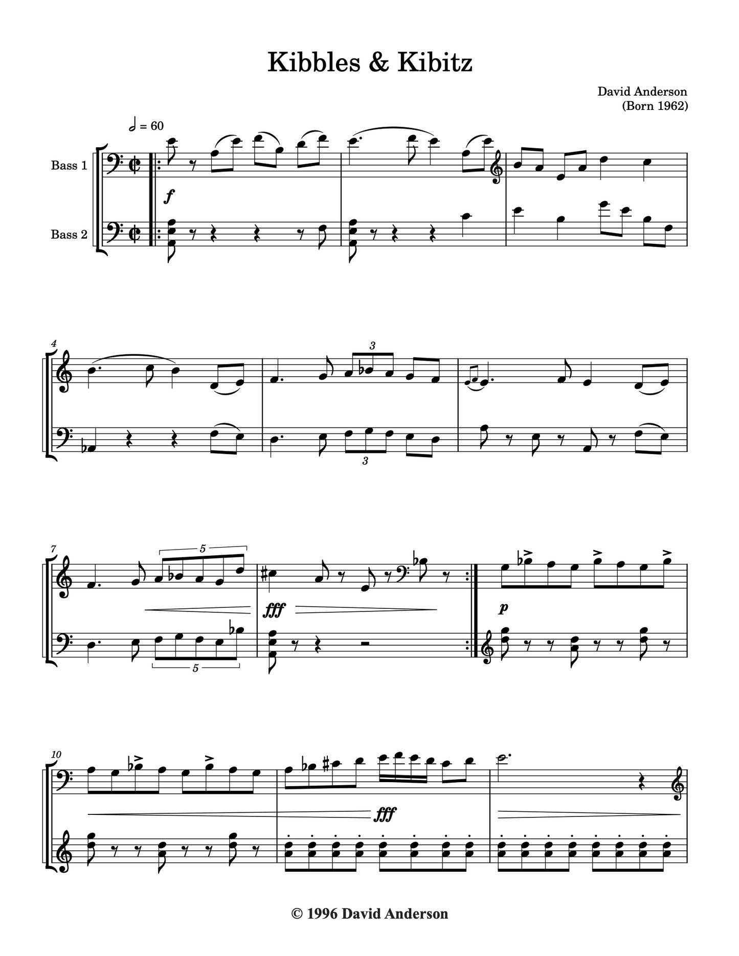 Dave Anderson: 7 Double Bass Duets (2025 Edition)