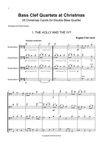 Bass Clef Quartets at Christmas: 25 Christmas Carols for Bass Quartet (arr. David Heyes)