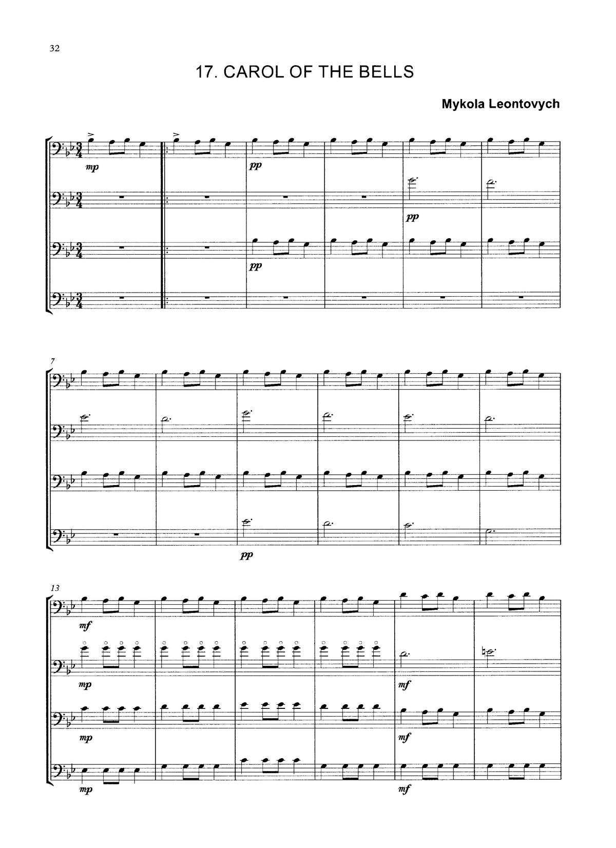 Bass Clef Quartets at Christmas: 25 Christmas Carols for Bass Quartet (arr. David Heyes)