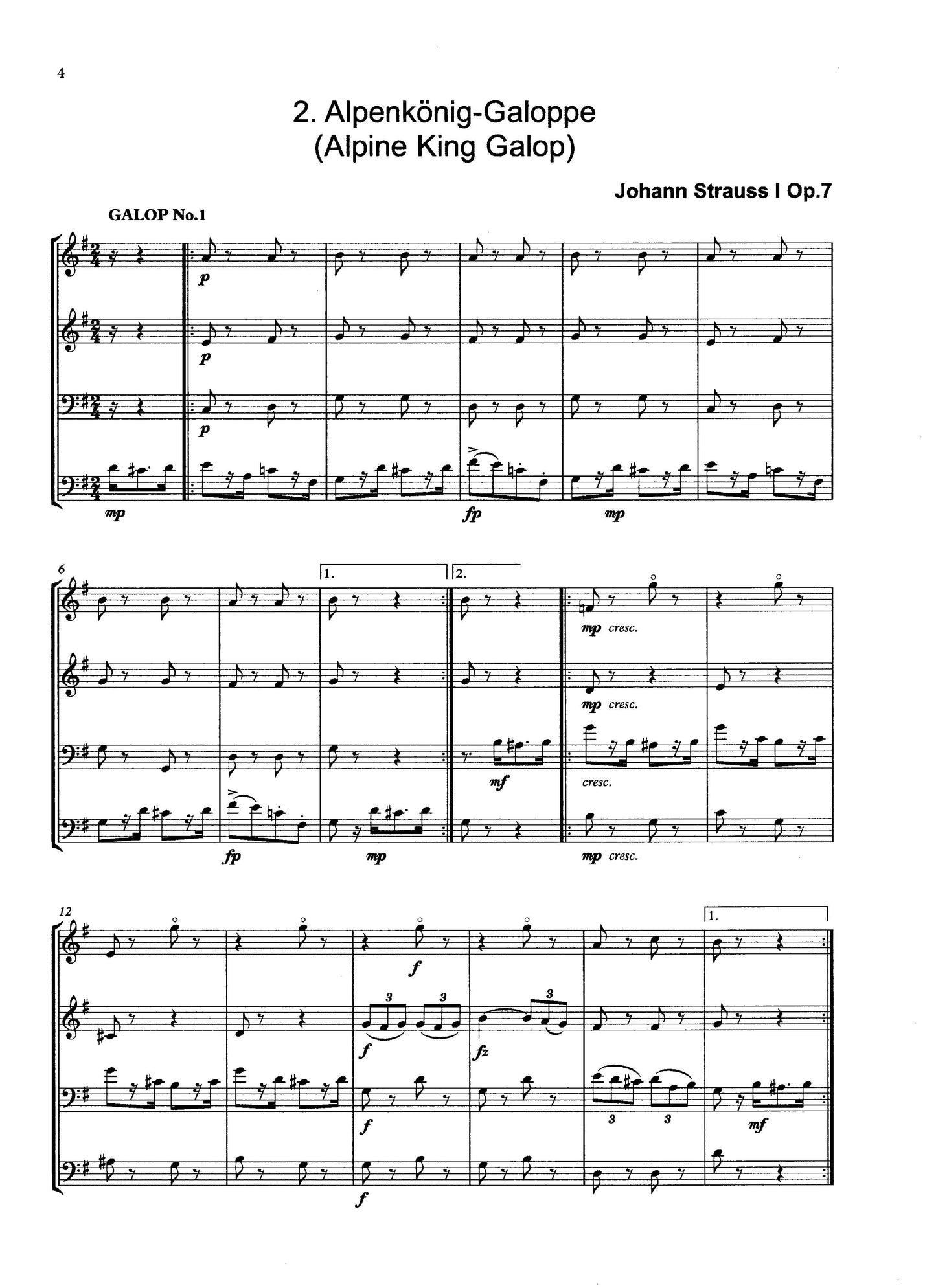 Bass Quartets Book 6: Eight Pieces for Four Double Basses