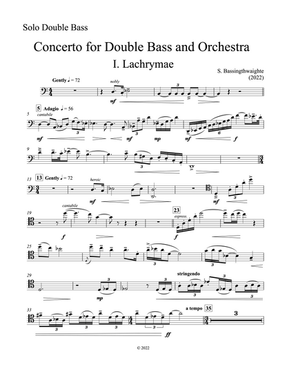 Sarah Bassingthwaighte: Concerto for Double Bass and Orchestra