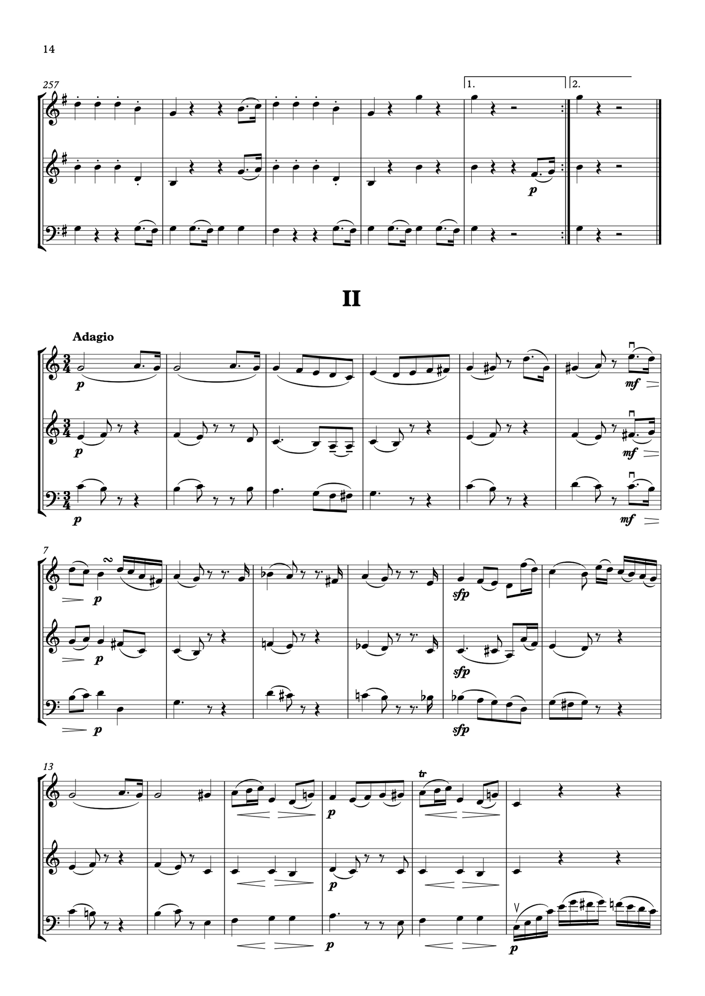 Beethoven: Trio in G major Op.87 for double bass trio (arr. Heyes)