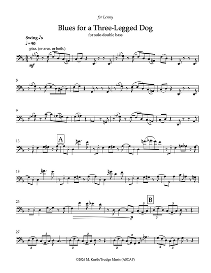 Michael Kurth: Blues for a Three-Legged Dog for solo double bass