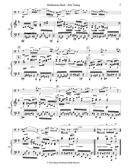 Bottesini: Meditazione-Bach (Aria di Bach, "Air on the G String") for Double Bass and Piano (urtext ed. Mark Morton)