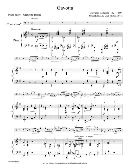 Bottesini: Gavotte for Solo Double Bass and Piano (urtext ed. Mark Morton)