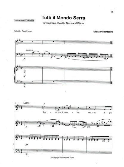 Bottesini: Two Arias for soprano, double bass & piano (edited by David Heyes)