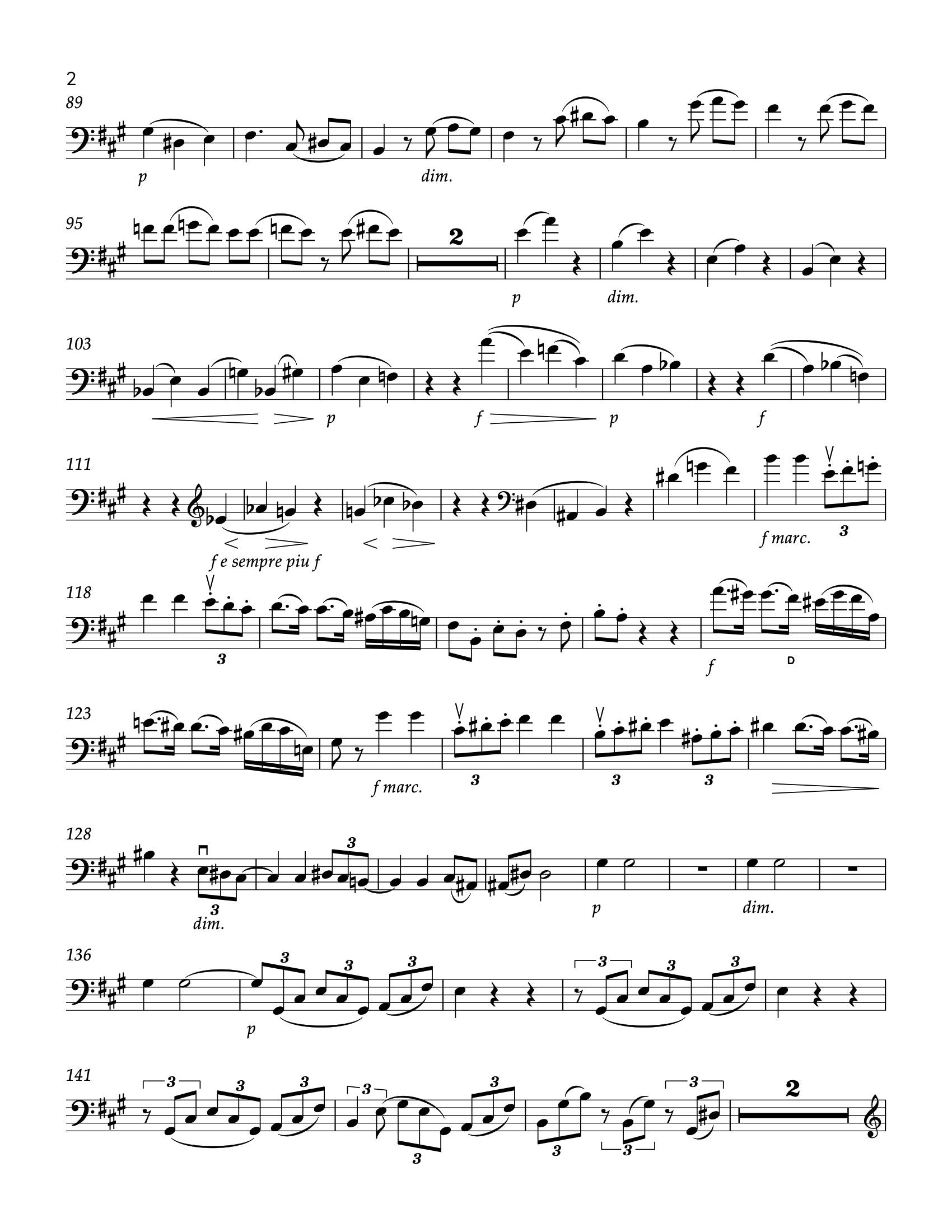 Brahms: Violin Sonata No. 2, Op. in A Major for arr. for double ba – Double Bass Sheet Music