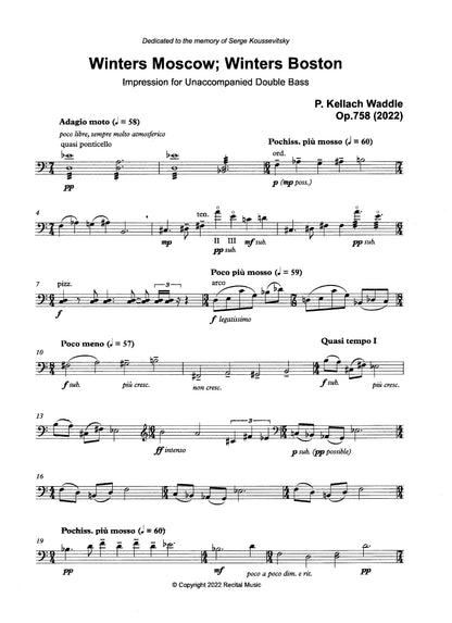 P. Kellach Waddle: Celebrations Book 11 - 10 Pieces for unaccompanied double bass