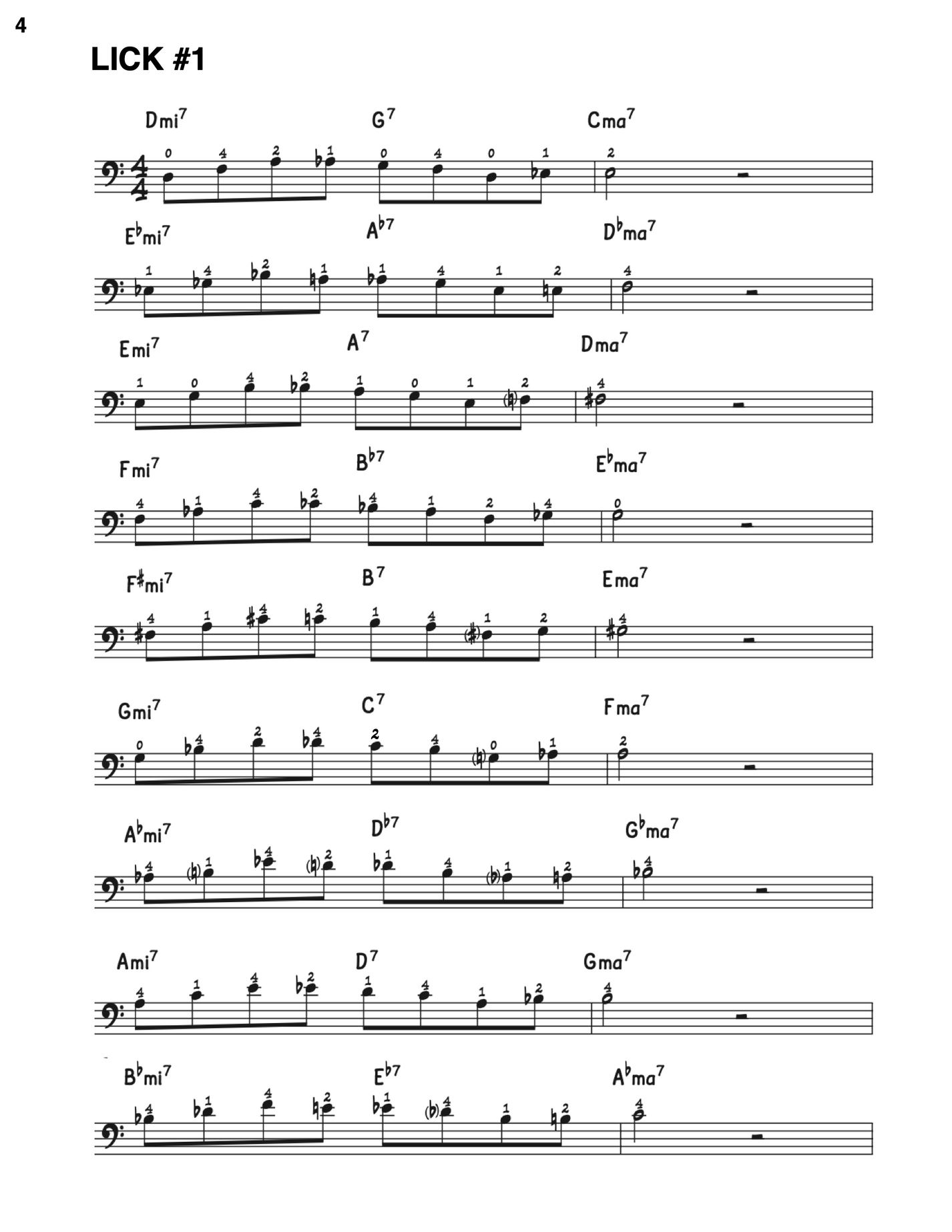 Cole Davis: 25 Easy Bebop Licks For Upright Bass – Double Bass Sheet Music