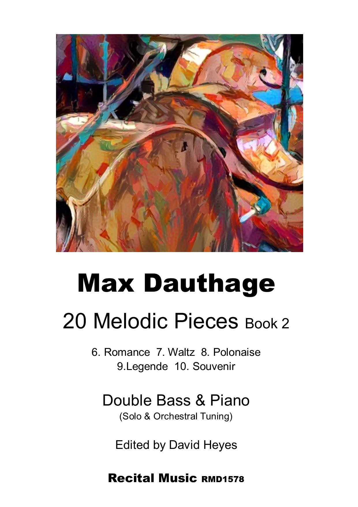 Max Dauthage: 20 Melodic Pieces Book 2 for double bass & piano