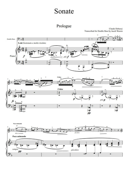 Debussy: Sonate pour Violoncelle et Piano L. 135 (Transcribed by Jacob Warren)