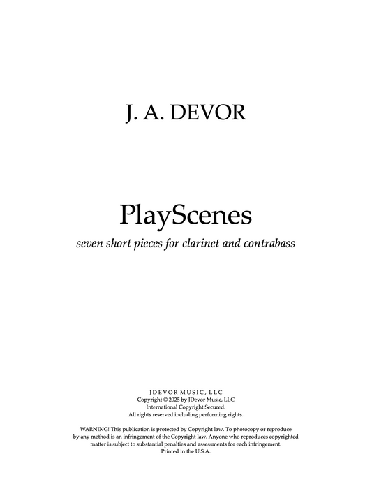 J. A. Devor: PlayScenes, clarinet in Bb and double bass