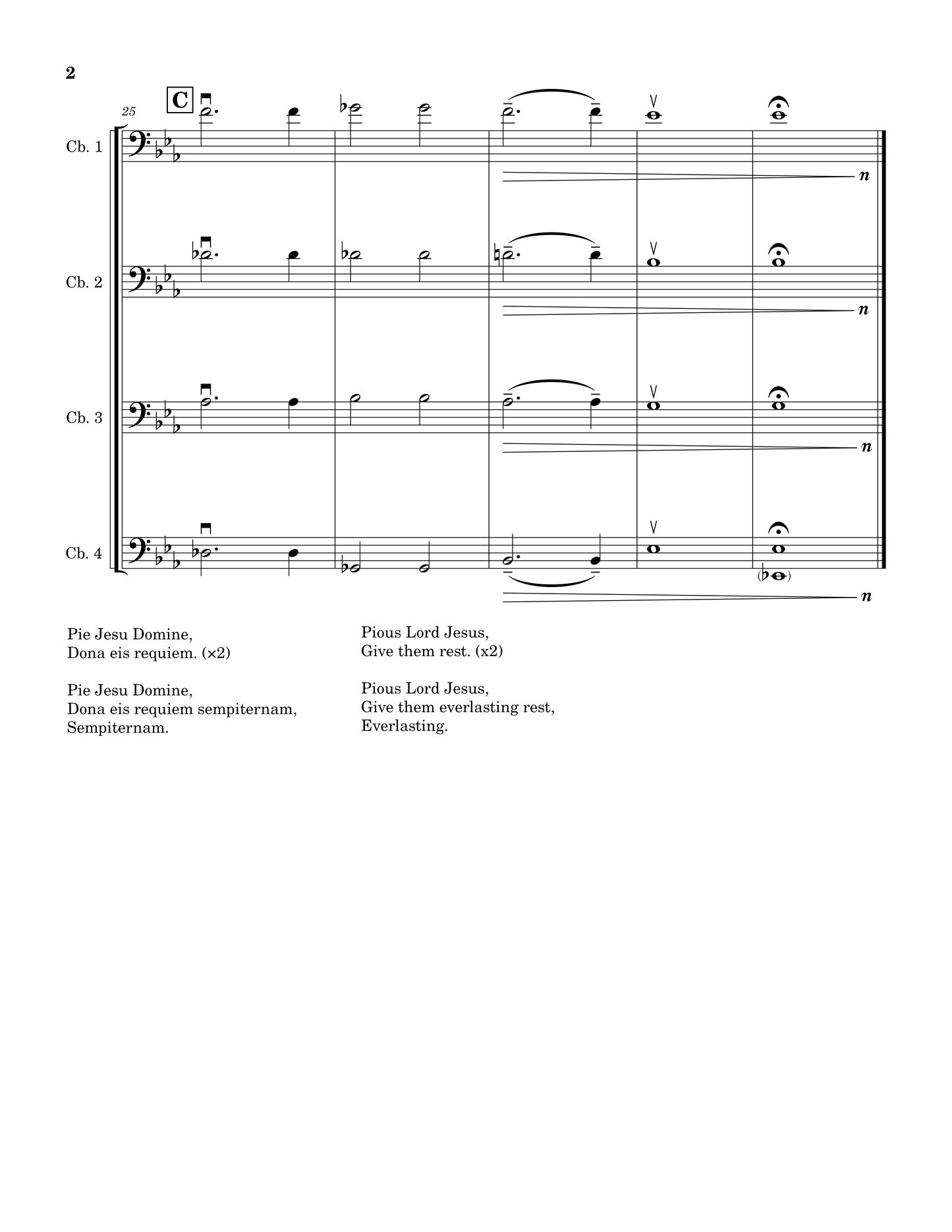 Theodore Dubois: Pie Jesu for double bass quartet (arr. Gabriel Houts)