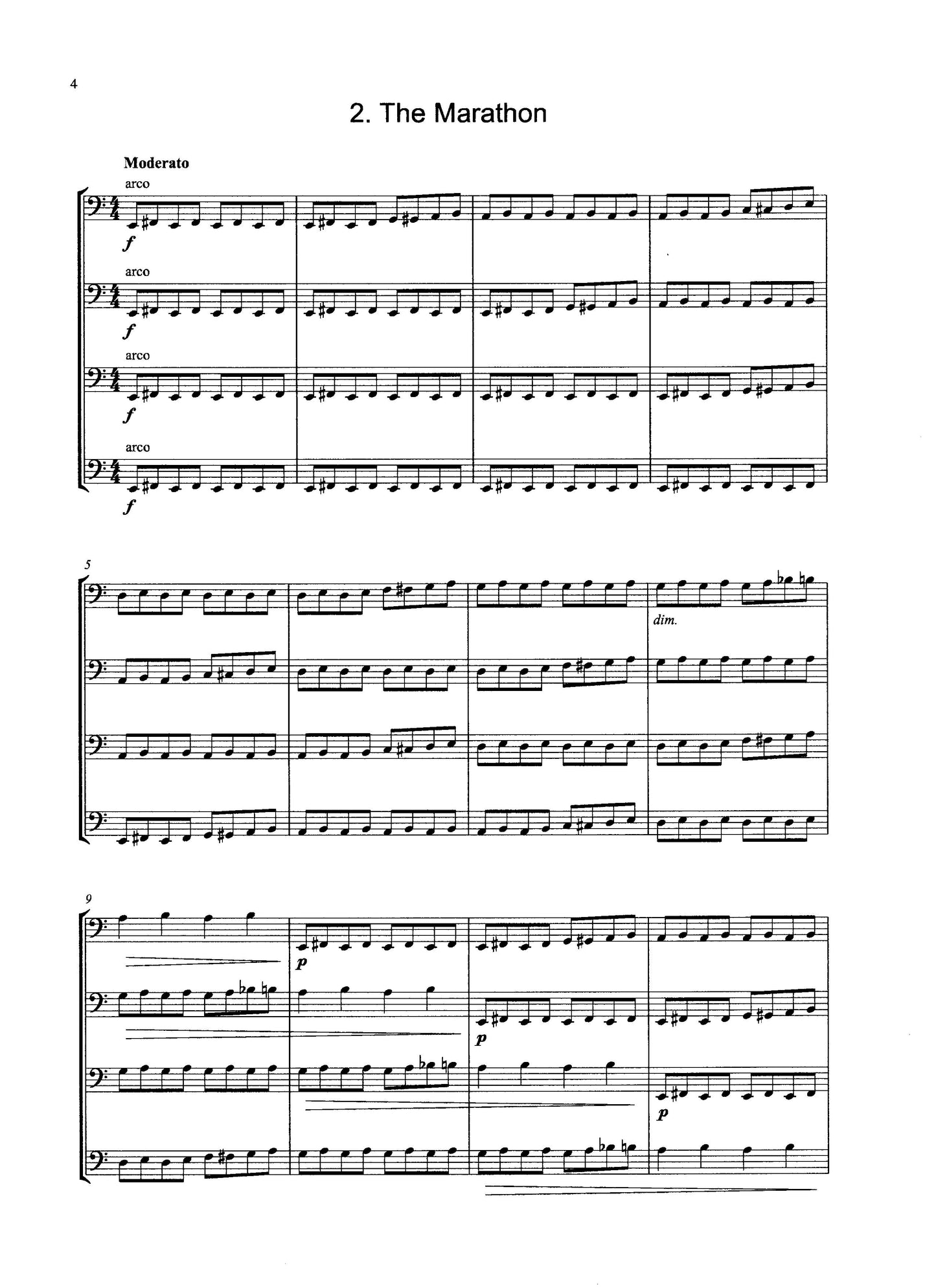 Christopher Field: Olympic Games for Beginner Double Bass Quartet