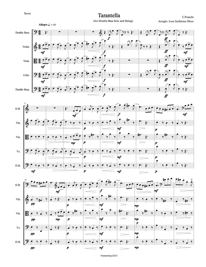 Carmine Franchi: Tarantella for solo double bass and strings