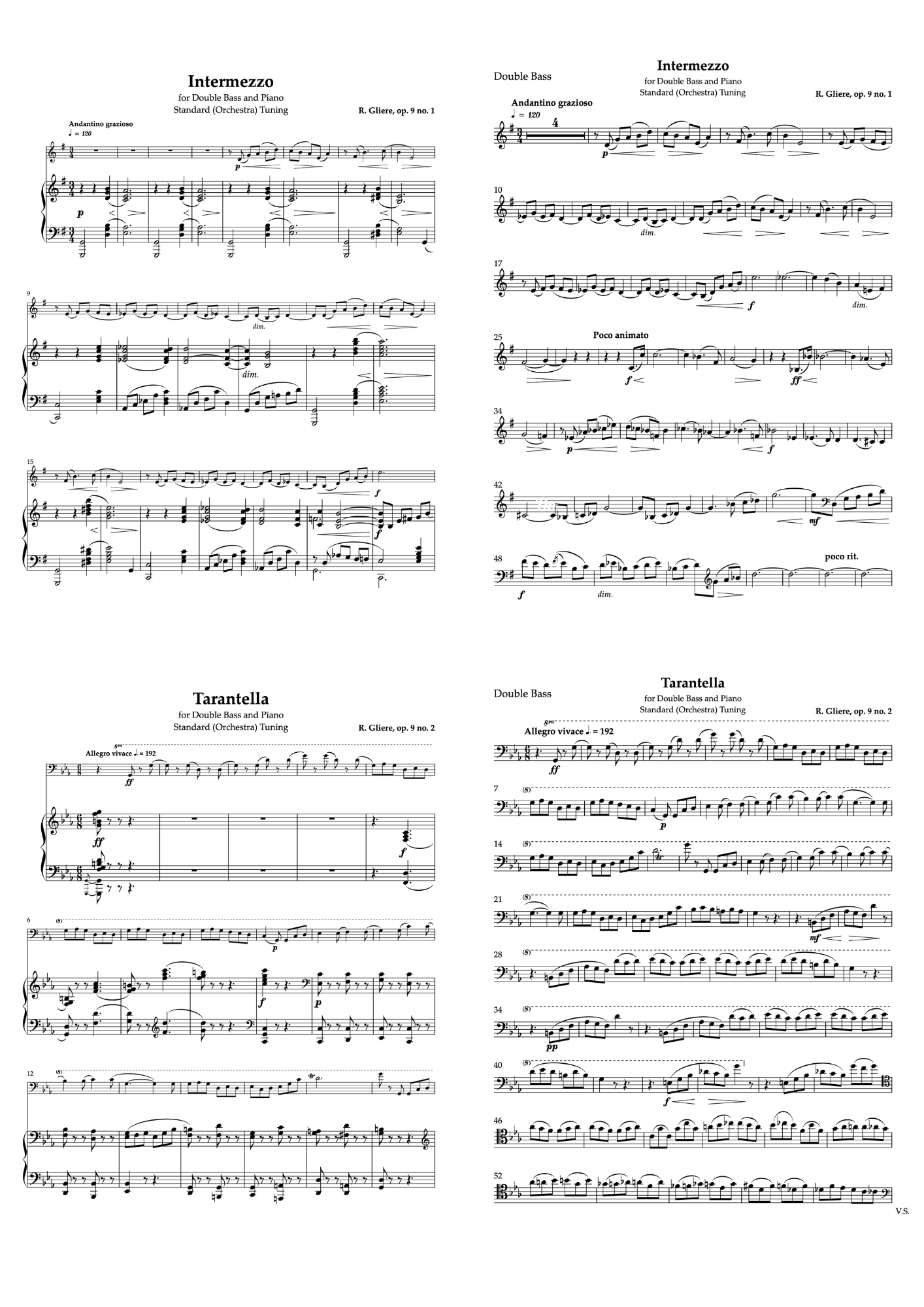 Gliere: Intermezzo & Tarantella, Orchestra Tuning Piano Parts (ed. Michael Kurth)
