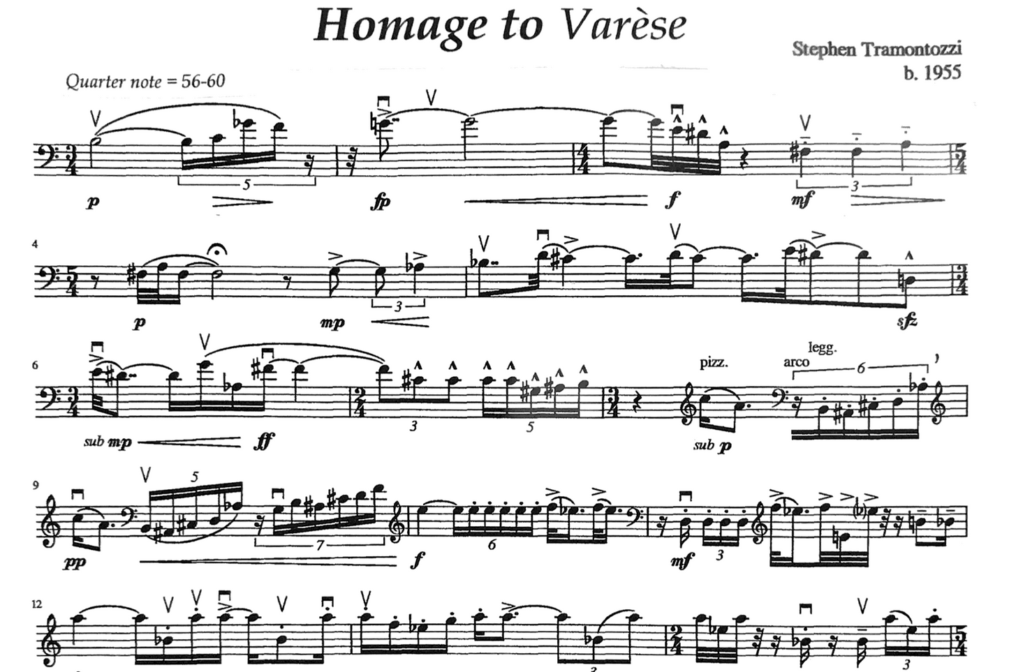 Stephen Tramontozzi: Homage to Varèse for solo double bass