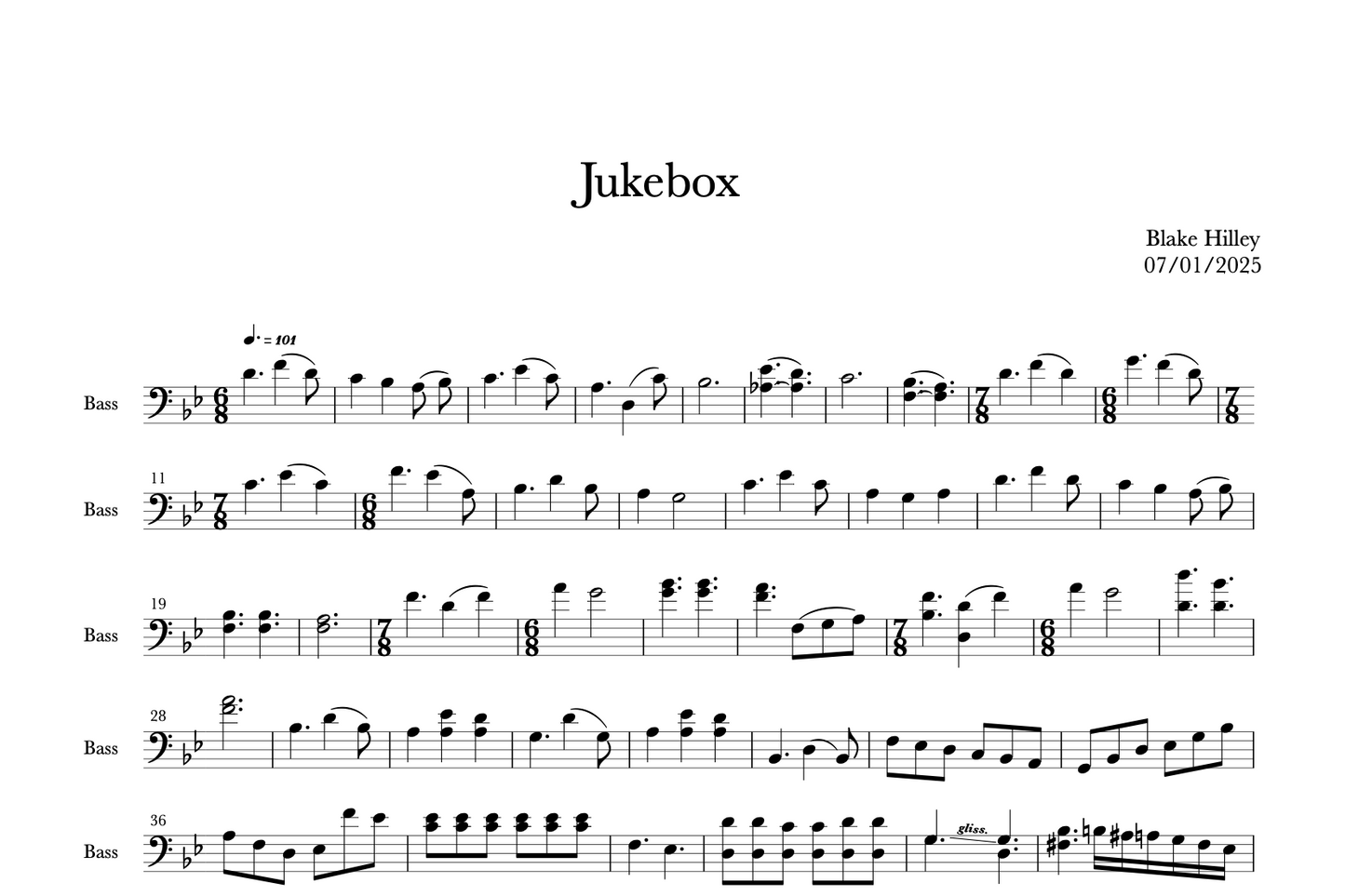 Blake Hilley: Jukebox for solo double bass