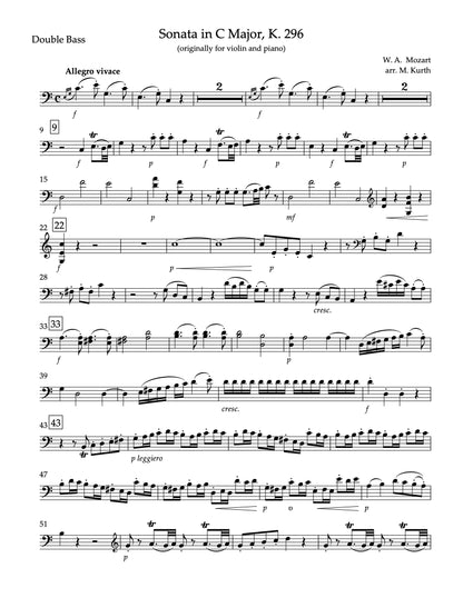 Mozart: Sonatas for Double Bass and Piano, Volume I (arr. Kurth)