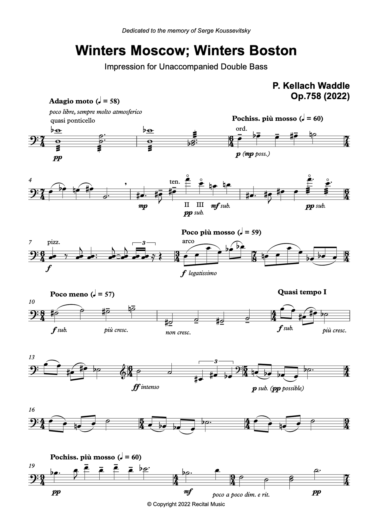 Koussevitsky Connections Book 1: USA - Seven Pieces for Unaccompanied Double Bass