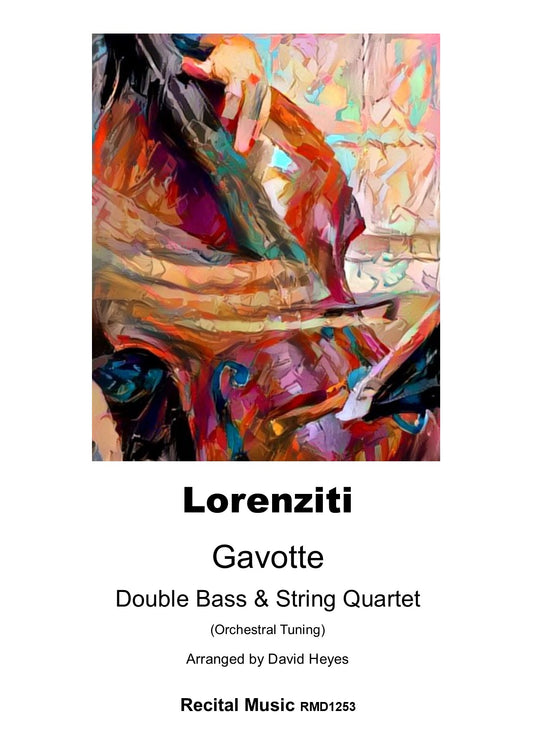 Lorenziti: Gavotte for double bass & string quartet (Orchestral Tuning)