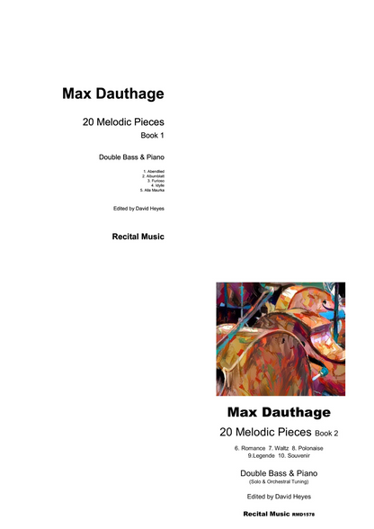 Max Dauthage: 20 Melodic Pieces Book 2 for double bass & piano