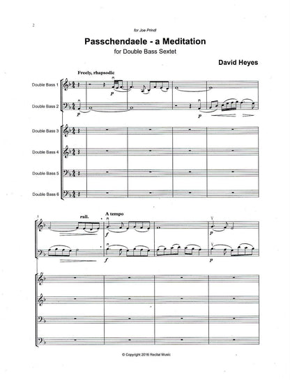 David Heyes: Passchendaele: A Meditation for double bass sextet