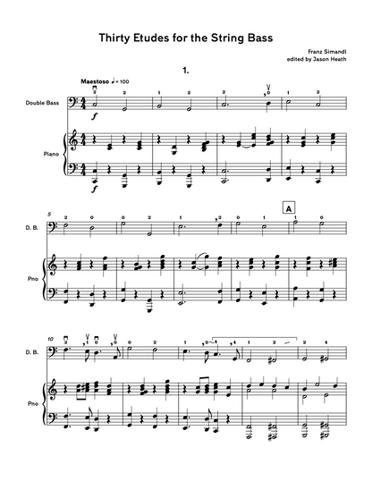 Simandl’s 30 Etudes for Double Bass (video course & digital edition)
