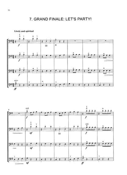 David Heyes: Punch & Judy: Seven Seaside Postcards for beginner double bass quartet