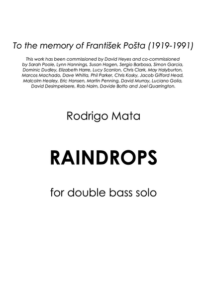 Rodrigo Mata: Raindrops for solo double bass