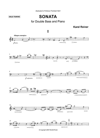 Karel Reiner: Sonata for double bass & piano